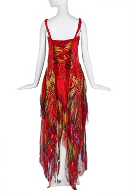 Lot 107 - An Alexander McQueen feather print evening gown, 'Irere' commercial collection, Spring-Summer, 2003