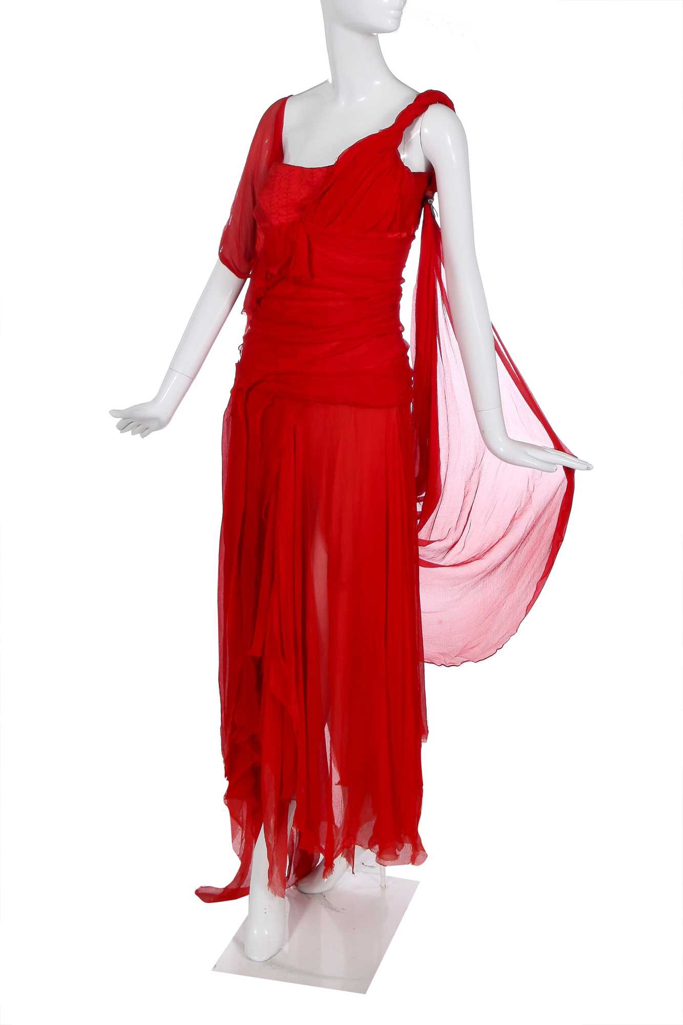 Lot 106 - An Alexander McQueen red 'Shipwreck' dress, 'Irere' commercial collection, Spring-Summer, 2003