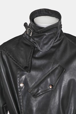 Lot 13 - A man's rubber motorcycling coat, 1930s-40s