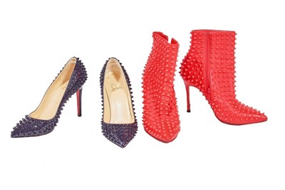 Lot 221 - Six pairs of Christian Louboutin heeled shoes,...