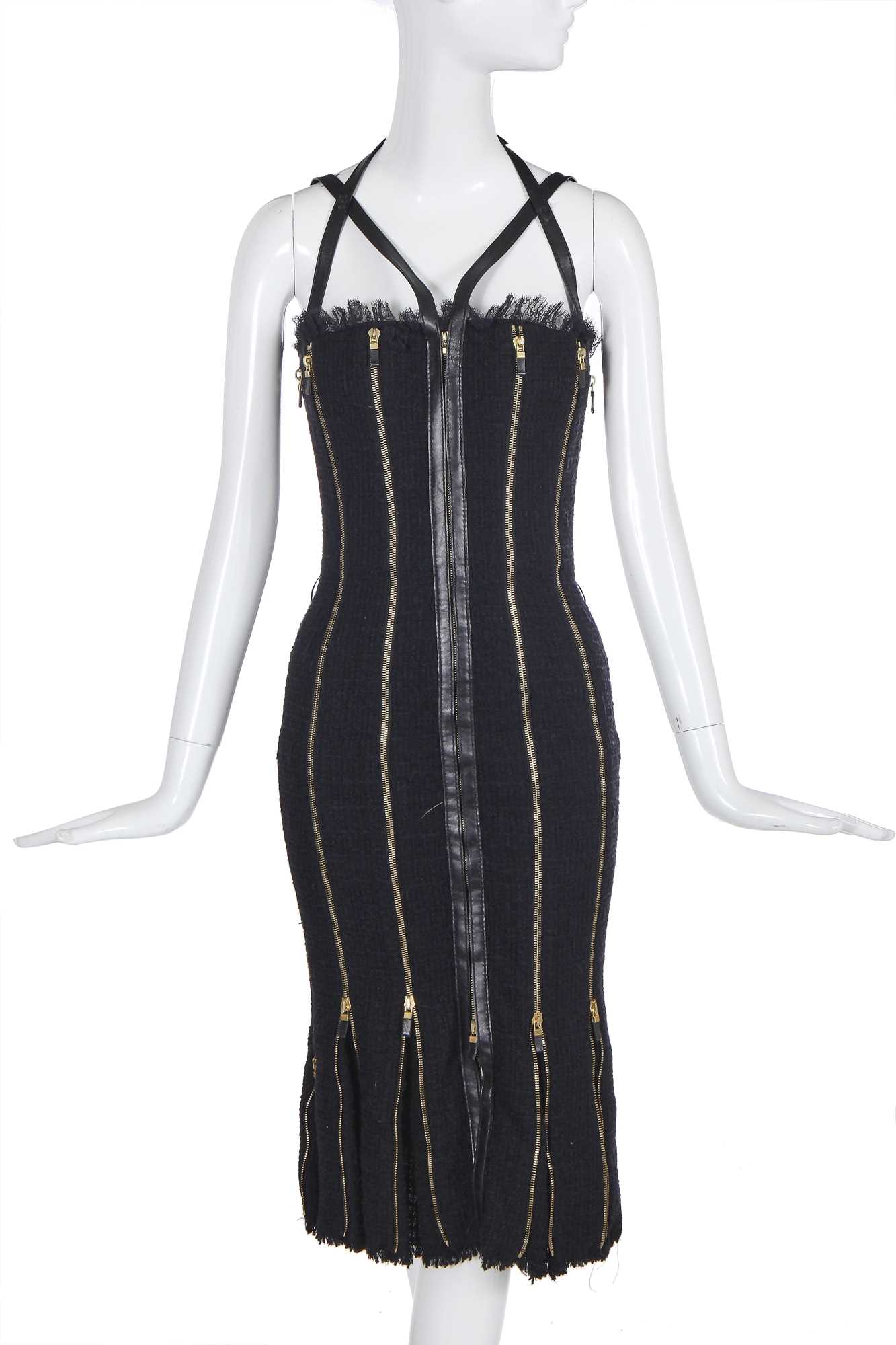 Lot 102 - An Alexander McQueen black 'zipper' dress, pre-collection, Autumn-Winter 2003