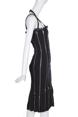 Lot 102 - An Alexander McQueen black 'zipper' dress, pre-collection, Autumn-Winter 2003