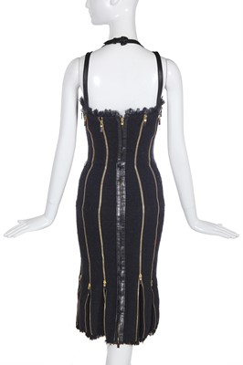 Lot 102 - An Alexander McQueen black 'zipper' dress, pre-collection, Autumn-Winter 2003