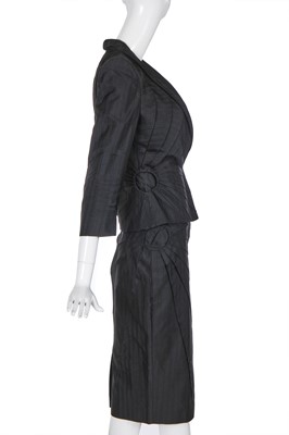 Lot 103 - An Alexander McQueen black silk skirt suit, 'Scanners' collection, Autumn-Winter 2003-04