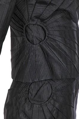 Lot 103 - An Alexander McQueen black silk skirt suit, 'Scanners' collection, Autumn-Winter 2003-04