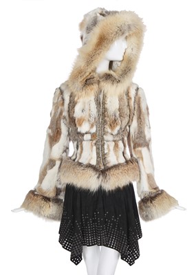 Lot 105 - An Alexander McQueen  embellished fur jacket,  'Scanners' collection, Autumn-Winter 2003-04