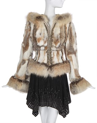 Lot 105 - An Alexander McQueen  embellished fur jacket,  'Scanners' collection, Autumn-Winter 2003-04