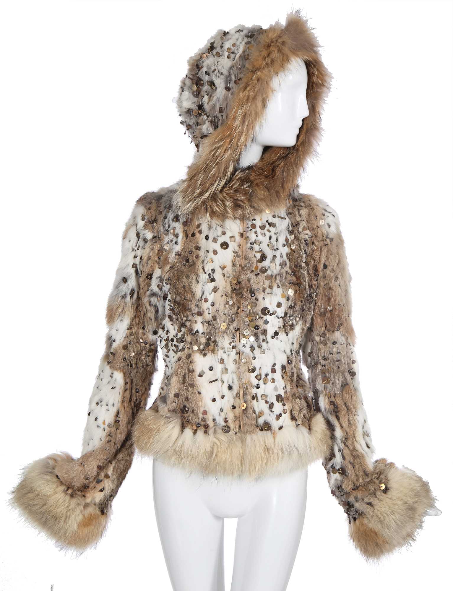 Lot 104 An Alexander McQueen sequined fur jacket