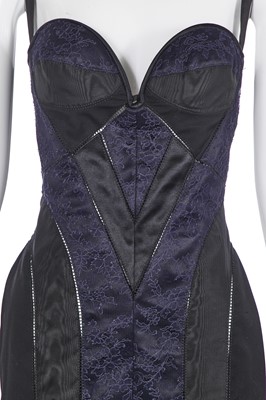 Lot 98 - An Alexander McQueen navy and black corset dress, pre-collection, Spring-Summer 2004