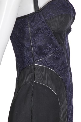 Lot 98 - An Alexander McQueen navy and black corset dress, pre-collection, Spring-Summer 2004