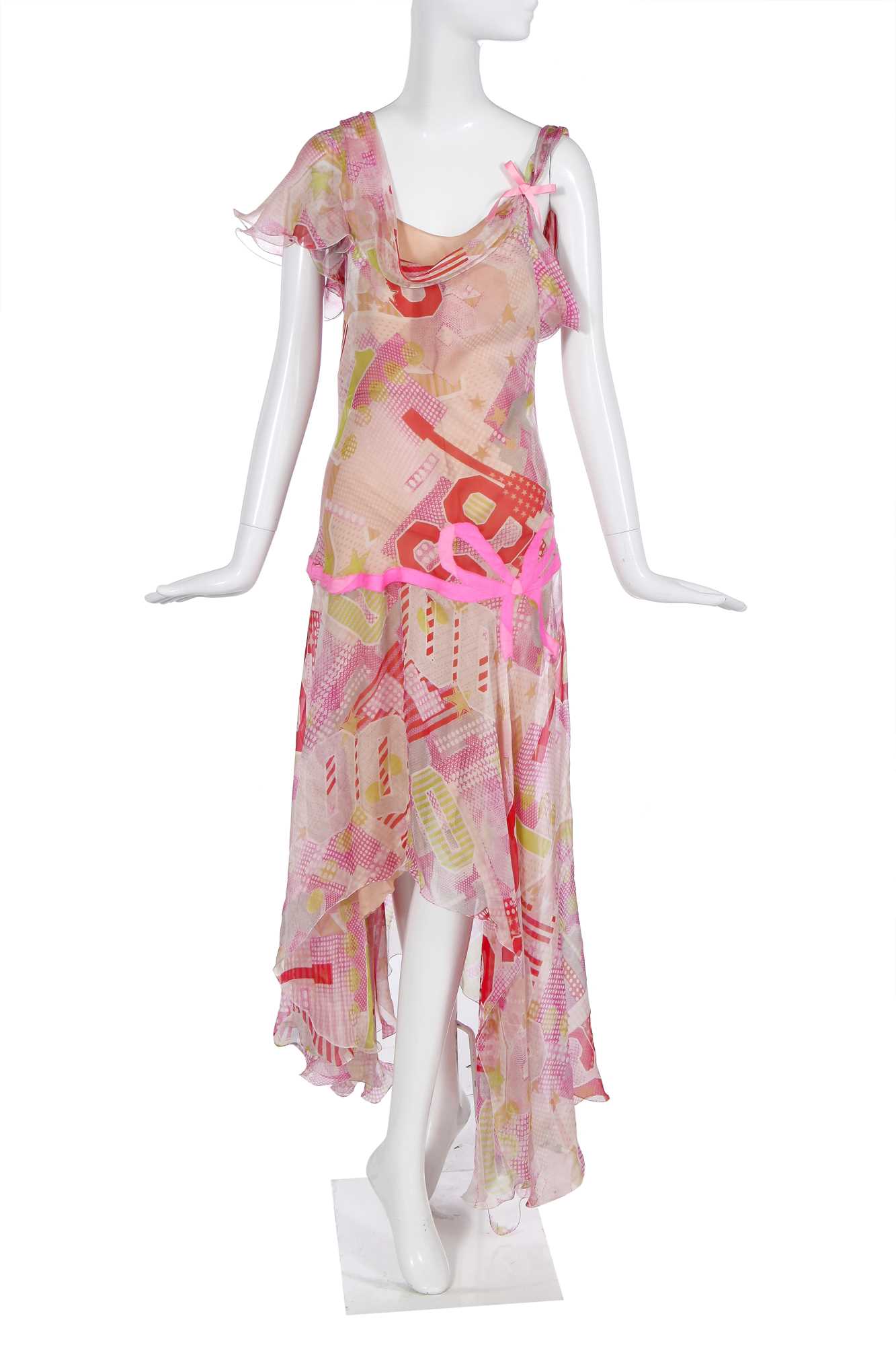 Lot 99 - An Alexander McQueen pink chiffon dress, 'Deliverance' collection, Spring-Summer 2004