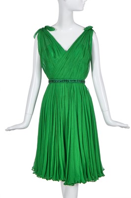 Lot 94 - An Alexander McQueen emerald green chiffon cocktail dress, 'The Man Who Knew Too Much', Autumn/Winter 2005-06