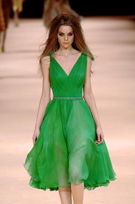 Lot 94 - An Alexander McQueen emerald green chiffon cocktail dress, 'The Man Who Knew Too Much', Autumn/Winter 2005-06