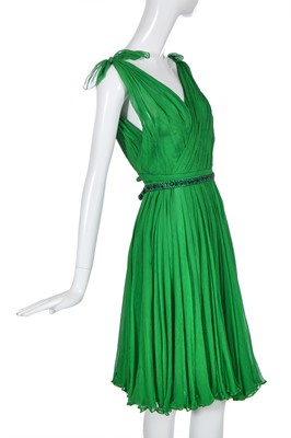 Lot 94 - An Alexander McQueen emerald green chiffon cocktail dress, 'The Man Who Knew Too Much', Autumn/Winter 2005-06