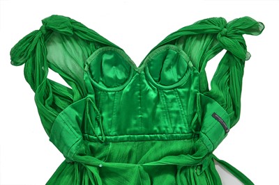 Lot 94 - An Alexander McQueen emerald green chiffon cocktail dress, 'The Man Who Knew Too Much', Autumn/Winter 2005-06