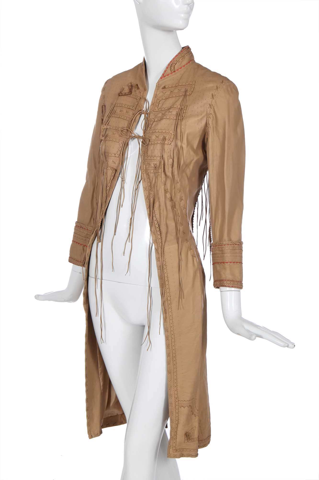 Lot 95 - An Alexander McQueen beige leather coat 'The Man Who Knew Too Much' commercial collection, Autumn-Winter 2005-06