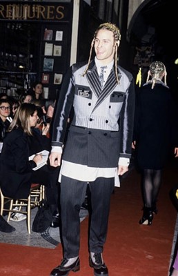 Lot 89 - A Jean Paul Gaultier man's grey wool jacket, 'Chic Rabbis/Vikings' collection, Autumn-Winter 1993-94