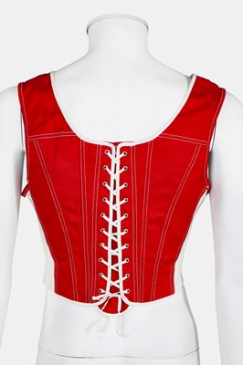 Lot 73 - A Jean Paul Gaultier men's red and white 'Converse' waistcoat, 'Casanova at the Gym' collection, Spring-Summer 1992