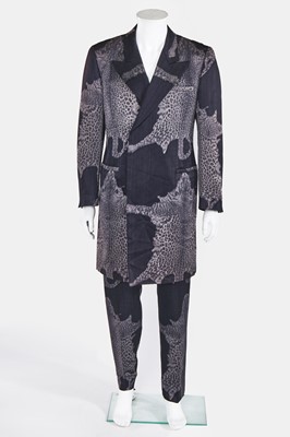 Lot 135 - A rare Jean Paul Gaultier man's charcoal grey 'leopard' suit, 'Like a Prayer' collection, Autumn-Winter 1998-99