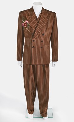 Lot 98 - A Jean Paul Gaultier man's hand-painted three-piece suit, 'Fin de Siècle/1940s Latino Lover’ collection,  Spring-Summer 1995