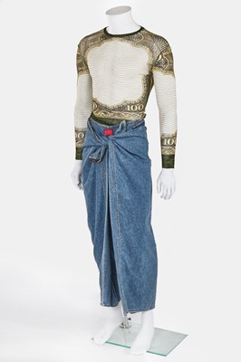 Lot 94 - A rare Jean Paul Gaultier men's jeans ensemble, 'Tattoos/Raw and Refined' collection, Spring-Summer 1994