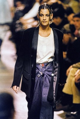 Lot 94 - A rare Jean Paul Gaultier men's jeans ensemble, 'Tattoos/Raw and Refined' collection, Spring-Summer 1994