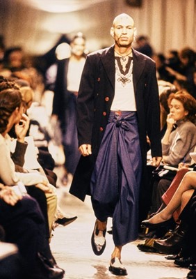 Lot 94 - A rare Jean Paul Gaultier men's jeans ensemble, 'Tattoos/Raw and Refined' collection, Spring-Summer 1994