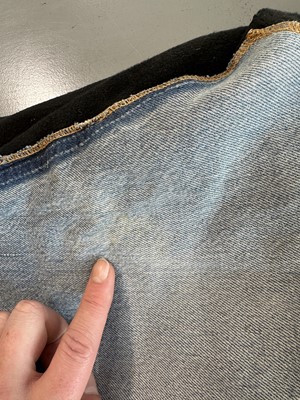 Lot 93 - A rare pair of Jean Paul Gaultier men's trousers, 'Tattoos/The Raw and Refined' collection, Spring-Summer 1994