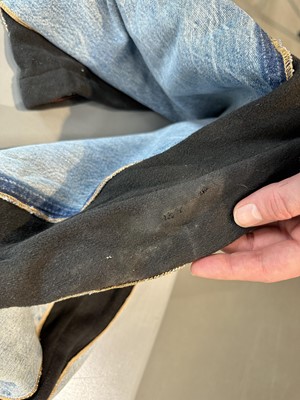 Lot 93 - A rare pair of Jean Paul Gaultier men's trousers, 'Tattoos/The Raw and Refined' collection, Spring-Summer 1994