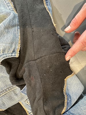 Lot 93 - A rare pair of Jean Paul Gaultier men's trousers, 'Tattoos/The Raw and Refined' collection, Spring-Summer 1994