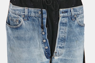 Lot 93 - A rare pair of Jean Paul Gaultier men's trousers, 'Tattoos/The Raw and Refined' collection, Spring-Summer 1994