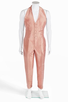 Lot 132 - A Jean Paul Gaultier man's pink Mikaido silk-blend halter neck jumpsuit, 'Tribute to Frida Kahlo/Flamenco' collection, Spring-Summer 1998