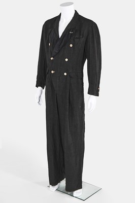 Lot 68 - A Jean Paul Gaultier man's black linen jumpsuit, circa 1985