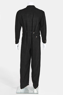 Lot 68 - A Jean Paul Gaultier man's black linen jumpsuit, circa 1985