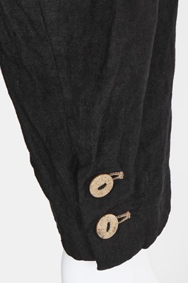 Lot 68 - A Jean Paul Gaultier man's black linen jumpsuit, circa 1985