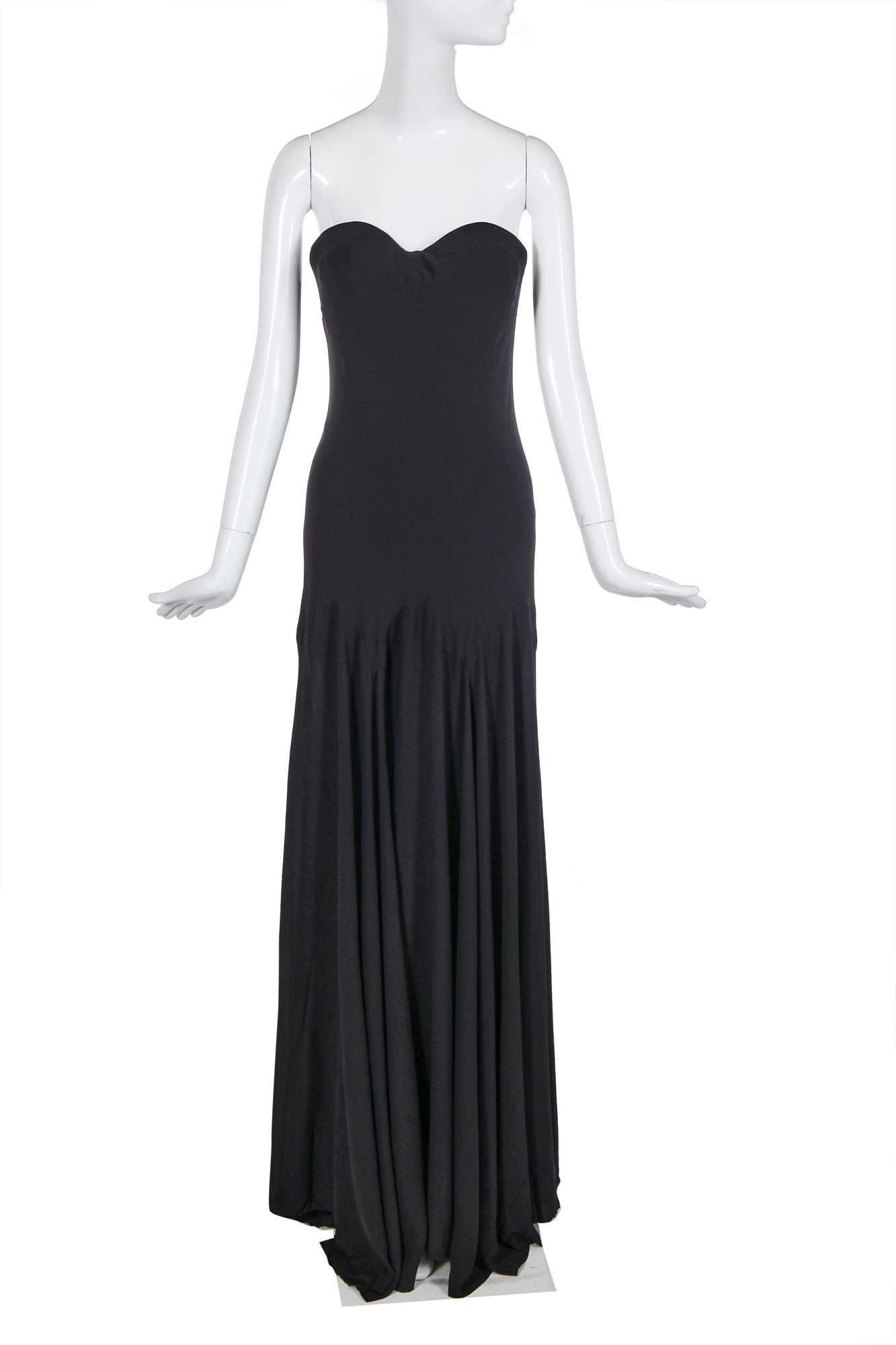 Lot 91 - An Alexander McQueen black crêpe gown,