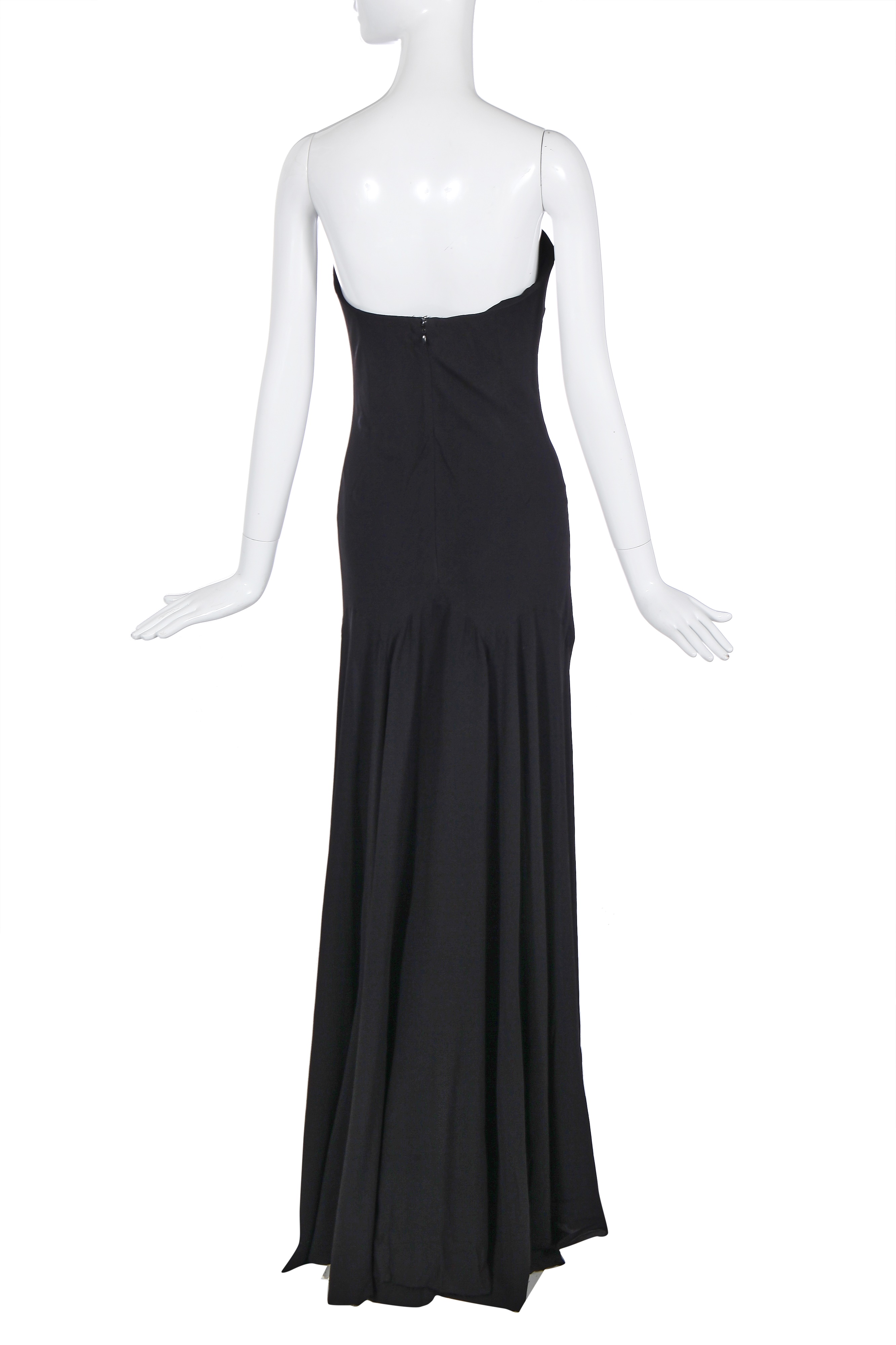 Lot 91 - An Alexander McQueen black crêpe gown,
