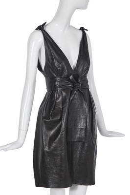 Lot 92 - An Alexander McQueen black leather mini dress, 'Neptune', collection Spring-Summer 2006