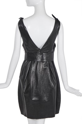 Lot 92 - An Alexander McQueen black leather mini dress, 'Neptune', collection Spring-Summer 2006