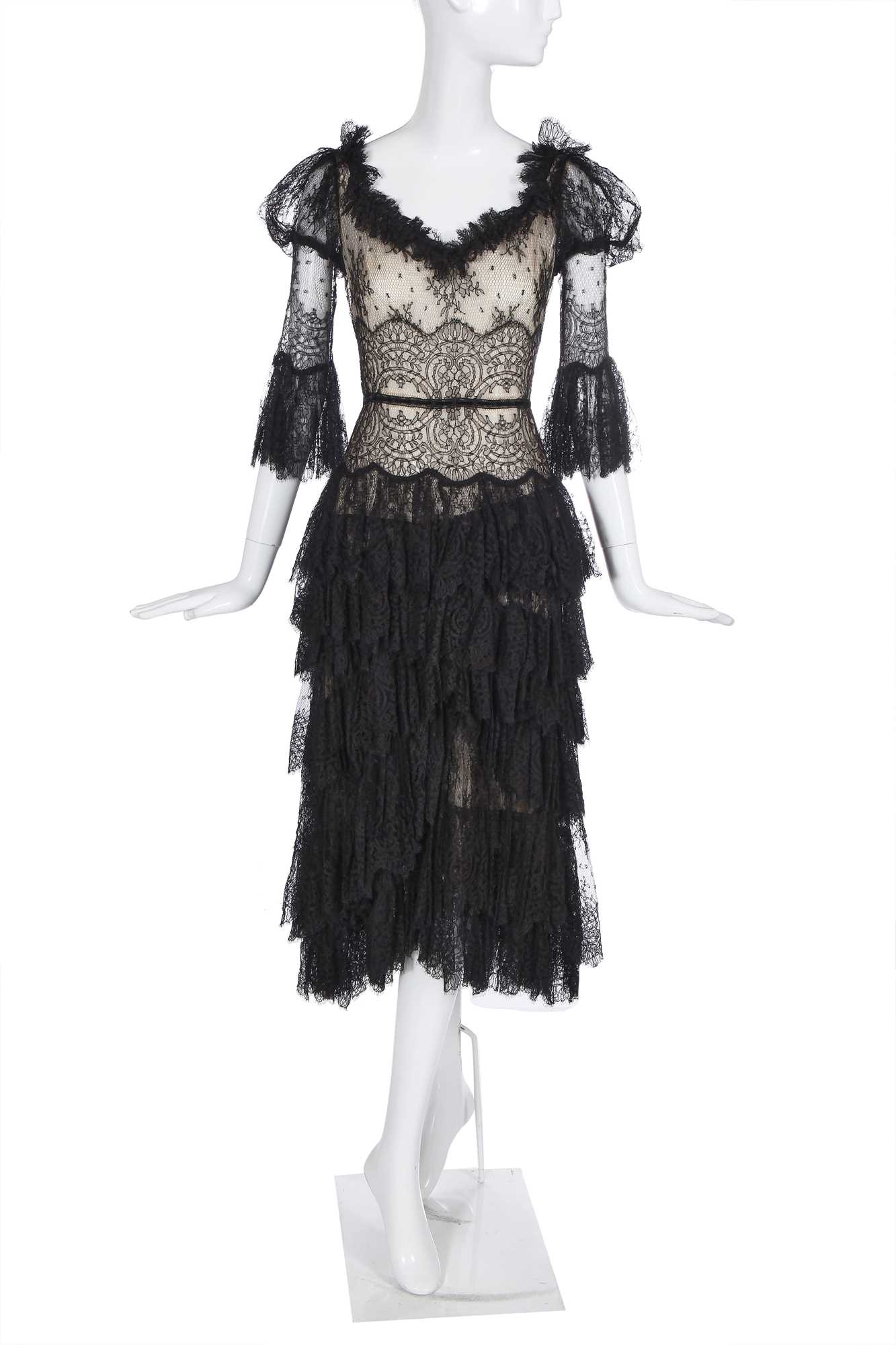 Alexander mcqueen black lace dress hotsell