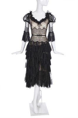 Lot 90 - An Alexander McQueen black lace dress, 'Widows of Culloden' commercial collection, Autumn-Winter 2006-07