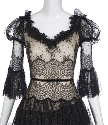 Lot 90 - An Alexander McQueen black lace dress, 'Widows of Culloden' commercial collection, Autumn-Winter 2006-07