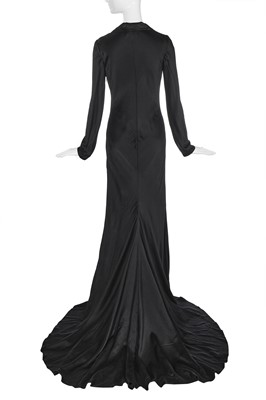 Lot 88 - An Alexander McQueen black satin 'tuxedo' gown, pre-collection Autumn-Winter 2007