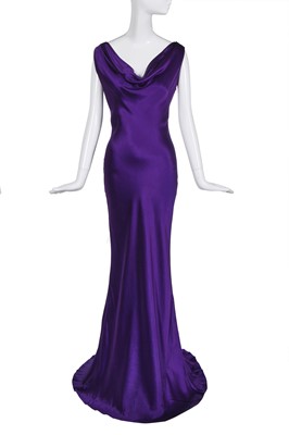 Lot 87 - An Alexander McQueen violet satin gown, 'In Memory of Elizabeth Howe, Salem 1692' commercial collection, Autumn-Winter 2007-08