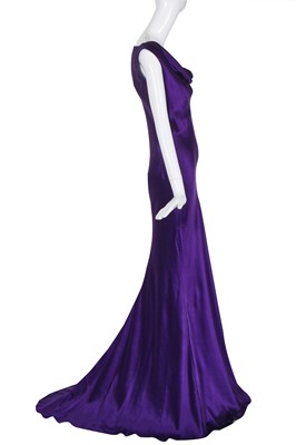 Lot 87 - An Alexander McQueen violet satin gown, 'In Memory of Elizabeth Howe, Salem 1692' commercial collection, Autumn-Winter 2007-08