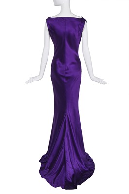 Lot 87 - An Alexander McQueen violet satin gown, 'In Memory of Elizabeth Howe, Salem 1692' commercial collection, Autumn-Winter 2007-08