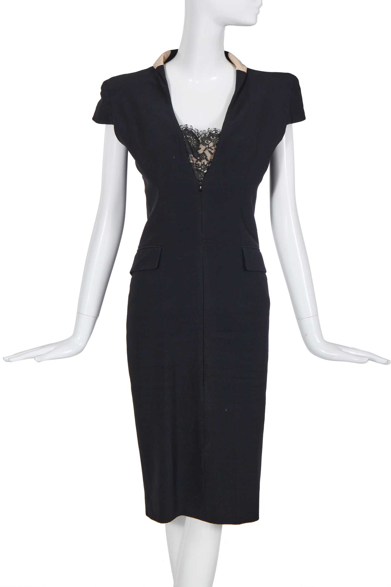 Lot 84 - An Alexander McQueen black crêpe dinner dress, Spring-Summer 2008 pre-collection