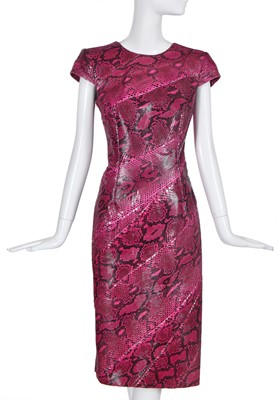 Lot 85 - An Alexander McQueen fuchsia snakeskin dress, 'La Dame Bleue', Spring-Summer 2008