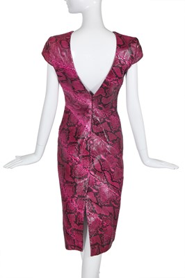 Lot 85 - An Alexander McQueen fuchsia snakeskin dress, 'La Dame Bleue', Spring-Summer 2008