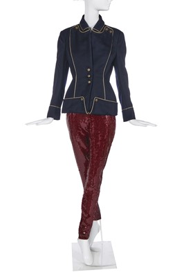 Lot 81 - An Alexander McQueen navy wool jacket, 'The Girl Who Lived in the Tree' commercial collection, Autumn-Winter 2008-09